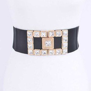 BNWT Plus Size Stone Buckle Fashion Elastic Stretch Belt